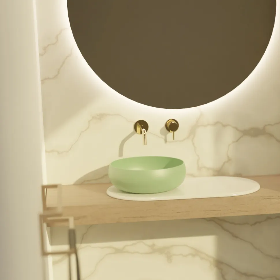 Lavabo da Appoggio Rotondo in Ceramica Colorata Made in Italy - Scodella