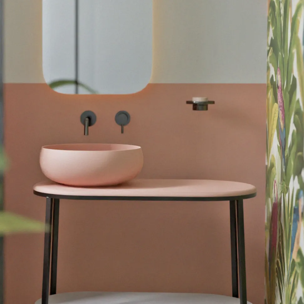 Lavabo da Appoggio Rotondo in Ceramica Colorata Made in Italy - Scodella