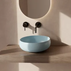 Lavabo da Appoggio Rotondo in Ceramica Colorata Made in Italy - Scodella