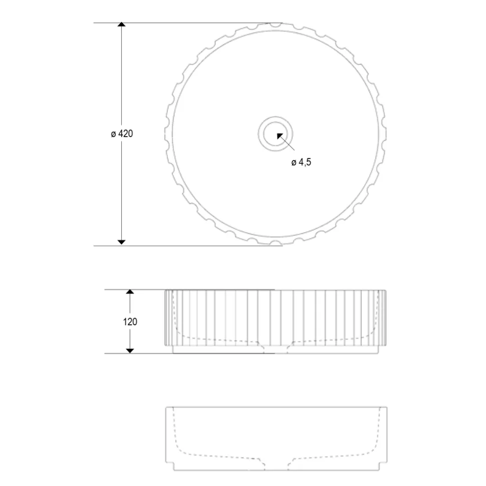 Lavabo da Appoggio Rotondo Realizzato in Marmo Travertino - Cattleya