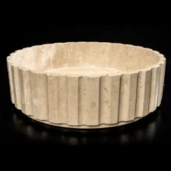 Lavabo da Appoggio Rotondo Realizzato in Marmo Travertino - Cattleya