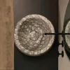 Lavabo da appoggio tondo ceramica caimano di design made Italy Elisa