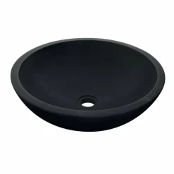 Lavabo da Appoggio Tondo in Basalto Nero Moyo, la natura a servizio del design