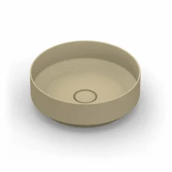 Lavabo da appoggio tondo in ceramica moderno fatto in Italia, Yoel