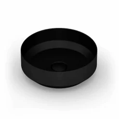 Lavabo da appoggio tondo in ceramica moderno fatto in Italia, Yoel