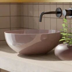 Lavabo da Appoggio Tondo in Ceramica Lucida L 40 Made in Italy - Chicco