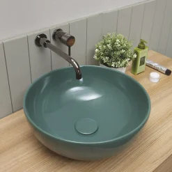 Lavabo da Appoggio Tondo in Ceramica Lucida L 40 Made in Italy - Chicco
