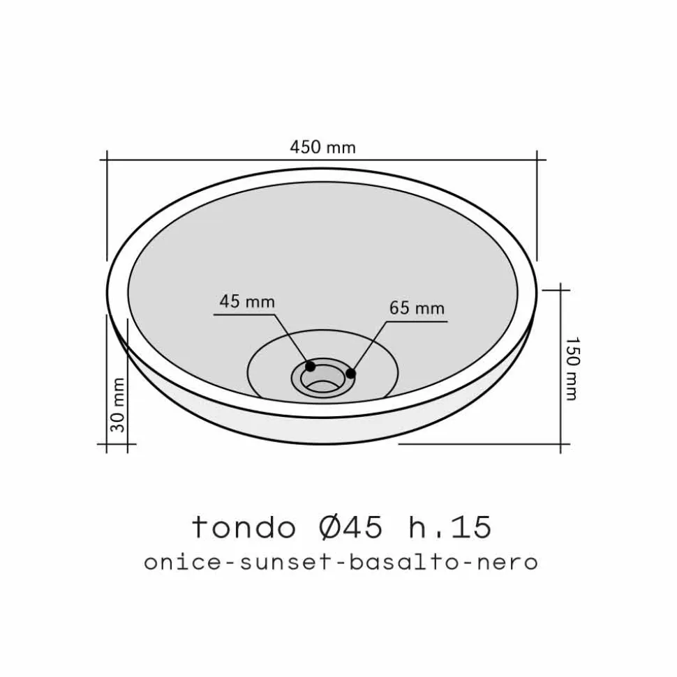 Lavabo da Appoggio Tondo in Onice Giava, natura a servizio del design