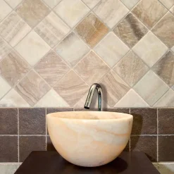 Lavabo da Appoggio Tondo in Onice di design Sula