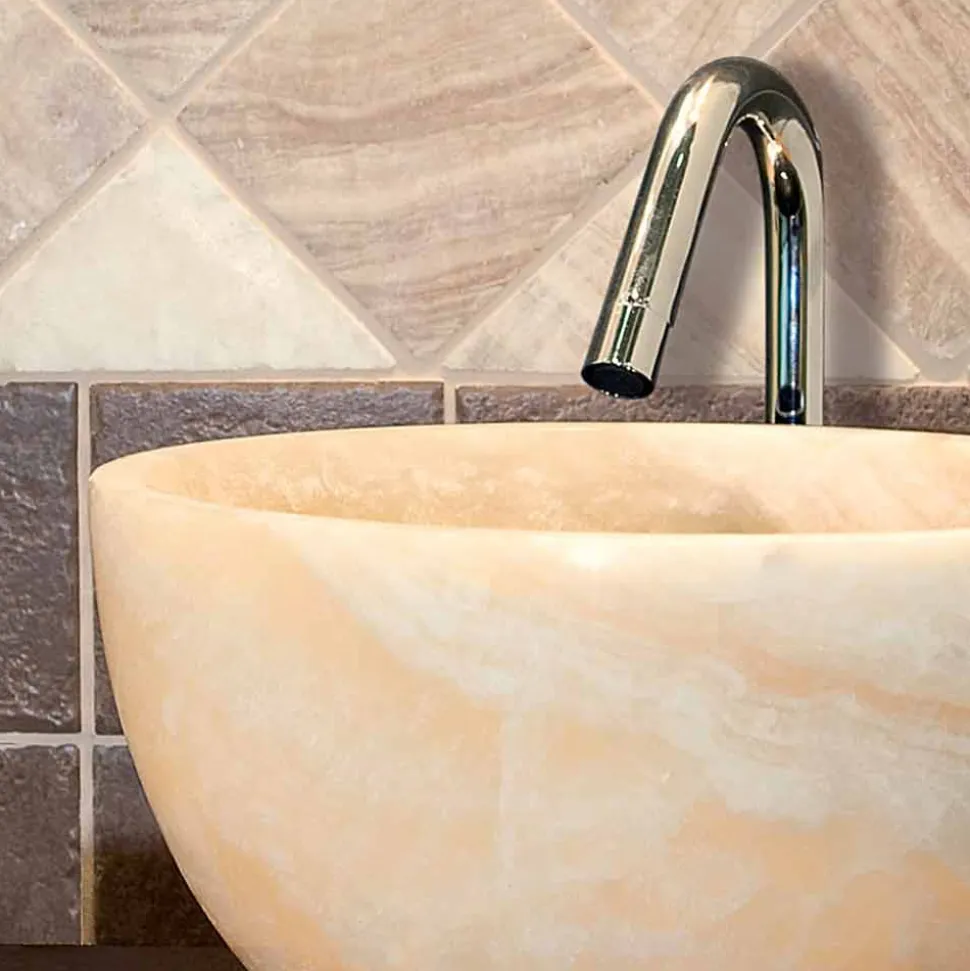 Lavabo da Appoggio Tondo in Onice di design Sula