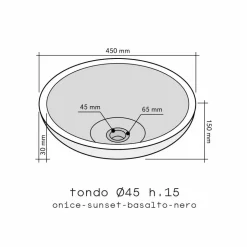 Lavabo da Appoggio Tondo in Pietra Naturale per bagno Kari