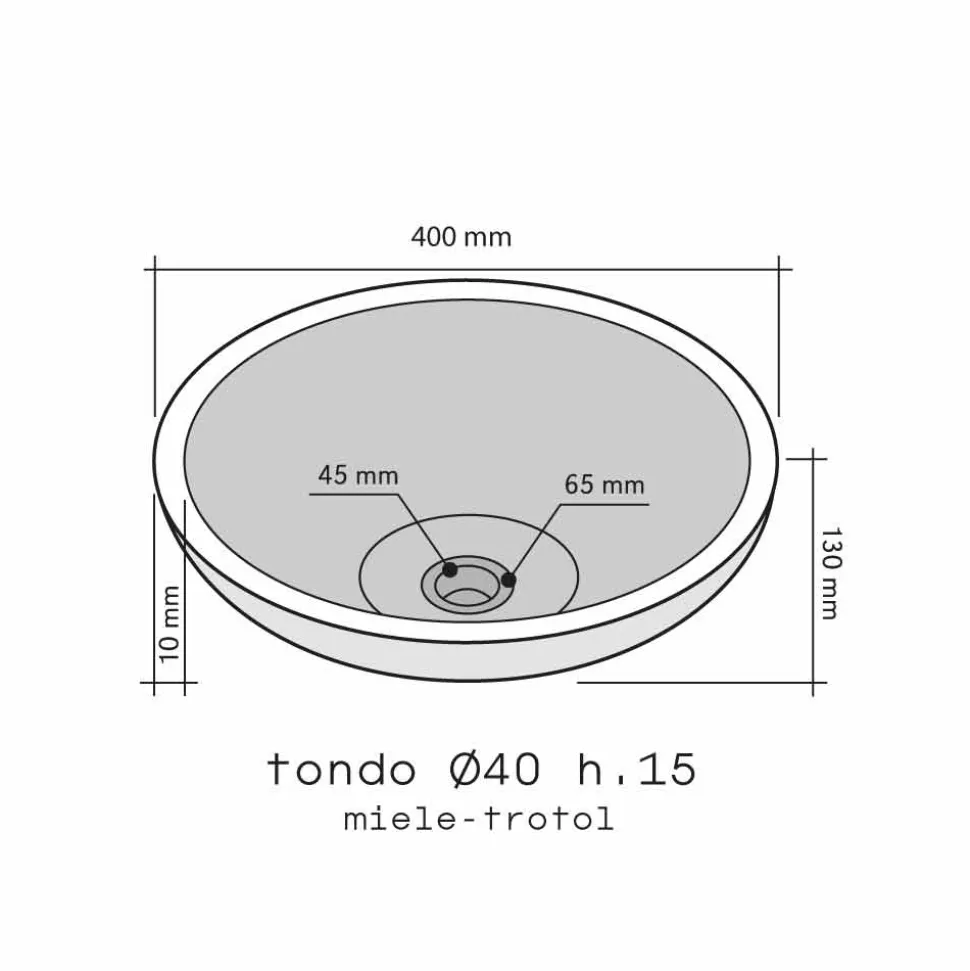 Lavabo da Appoggio Tondo in Pietra Naturale color miele Nusa