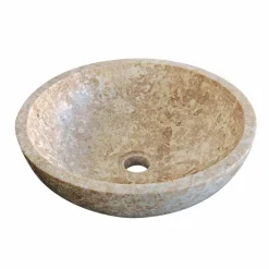 Lavabo da Appoggio Tondo in Pietra Naturale Kari, natura a servizio del design