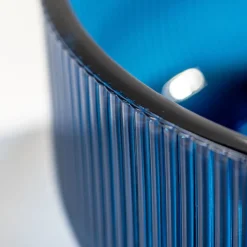 Lavabo da Appoggio Tondo in Vetro Veneziano Plissè Made in Italy - Zircone