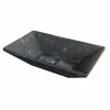 Lavabo da Appoggio trapezoidale in Pietra Naturale Nera Wok