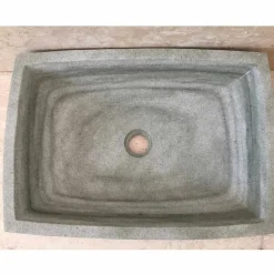 Lavabo da appoggio verde di design per bagno Hilda, in pietra naturale