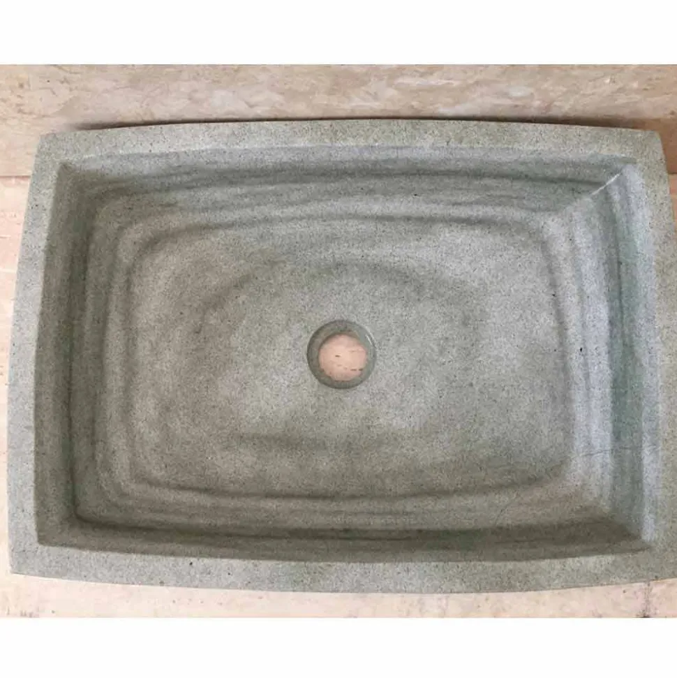 Lavabo da appoggio verde di design per bagno Hilda, in pietra naturale