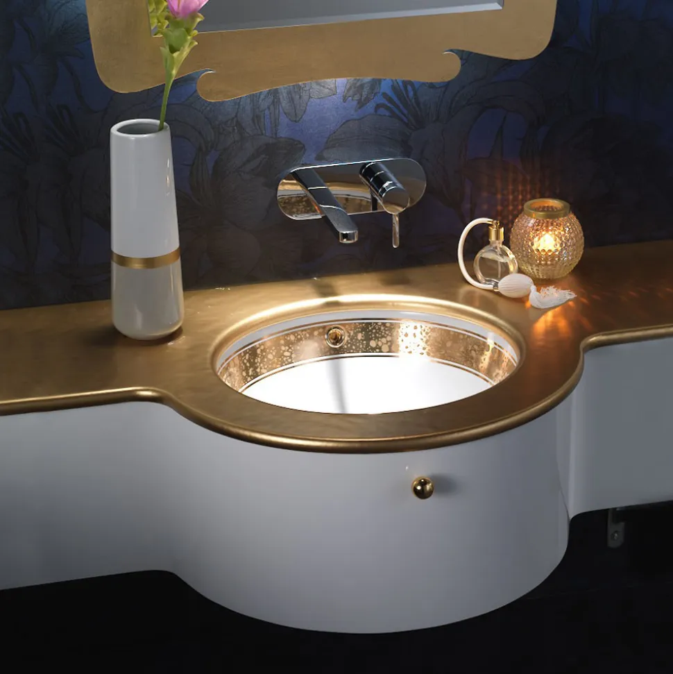 Lavabo da Bagno Incassato in Fire Clay Fuso a Mano Made in Italy - Erioli