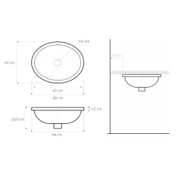 Lavabo da Bagno Incassato in Fire Clay Fuso a Mano Made in Italy - Erioli