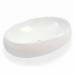 Lavabo da Bagno Ovale da Appoggio in Ceramica Bianca Made in Italy – Bergen