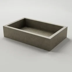 Lavabo da Bagno Rettangolare in Gres Porcellanato Made in Italy - Ludmilla