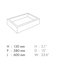 Lavabo da Bagno Rettangolare in Gres Porcellanato Made in Italy - Ludmilla