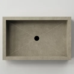 Lavabo da Bagno Rettangolare in Gres Porcellanato Made in Italy - Ludmilla