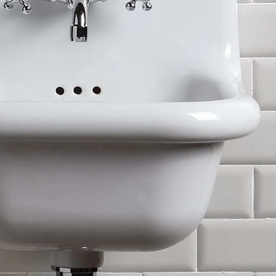 Lavabo da Bagno Sospeso in Ceramica Bianca e Colorata 42 cm - Meridiano