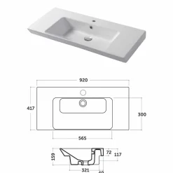 Lavabo da Incasso e Appoggio in Ceramica Bianca o Colorata Maida