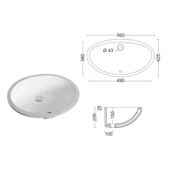Lavabo da Incasso Sottopiano in Ceramica dal Design Classico - Papavero