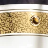Lavabo da incasso tondo in fire clay e oro fatto in Italia, Otis
