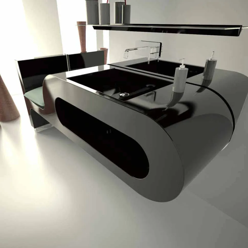 Lavabo dal design moderno bianco, nero o bordeaux Garfish