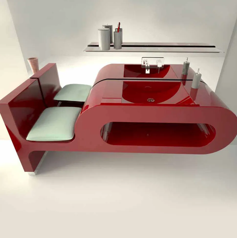 Lavabo dal design moderno bianco, nero o bordeaux Garfish