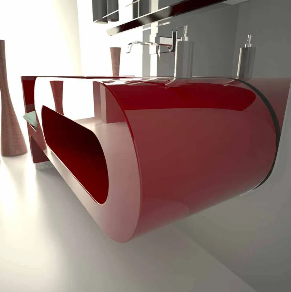 Lavabo dal design moderno bianco, nero o bordeaux Garfish