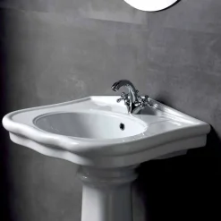 Lavabo da Parete o con Colonna in Ceramica L70cm Made in Italy Avise