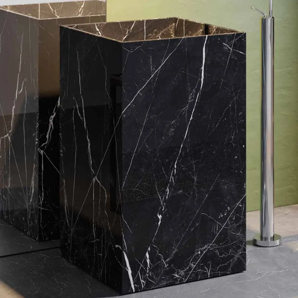 Lavabo da Terra, a Colonna, in Gres Porcellanato, Lusso Made in Italy - Calogero