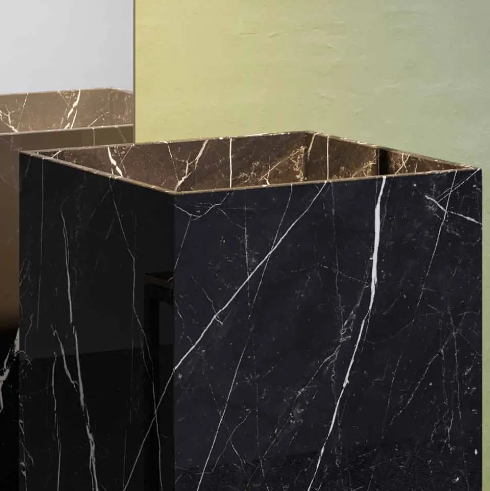 Lavabo da Terra, a Colonna, in Gres Porcellanato, Lusso Made in Italy - Calogero