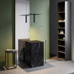 Lavabo da Terra, a Colonna, in Gres Porcellanato, Lusso Made in Italy - Calogero