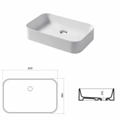Lavabo Design da Appoggio in Ceramica Made in Italy Leivi