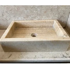 Lavabo design da appoggio in onice, pietra naturale, Jef, pezzo unico