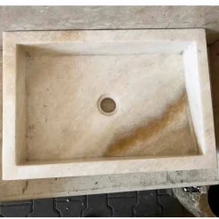 Lavabo design da appoggio in onice, pietra naturale, Jef, pezzo unico
