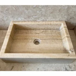 Lavabo design da appoggio in onice, pietra naturale, Jef, pezzo unico