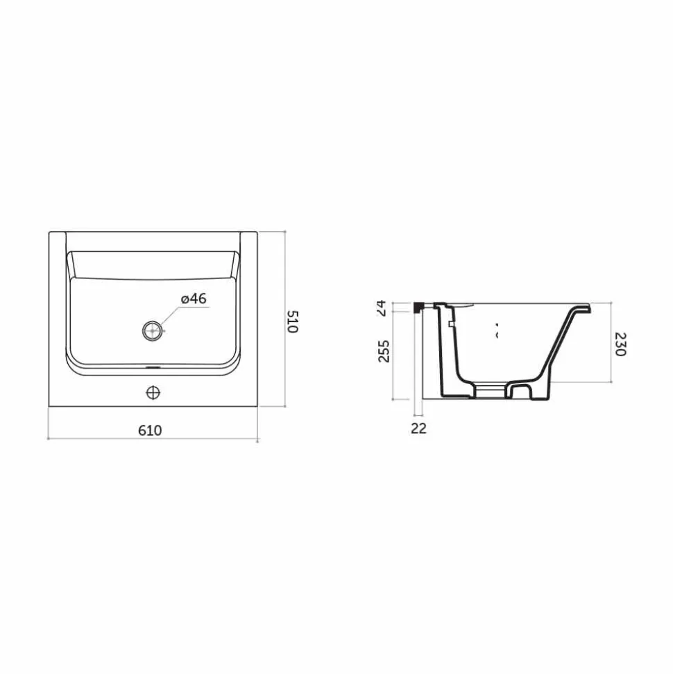 Lavabo Design Moderno da Appoggio e Incasso in Ceramica Satri