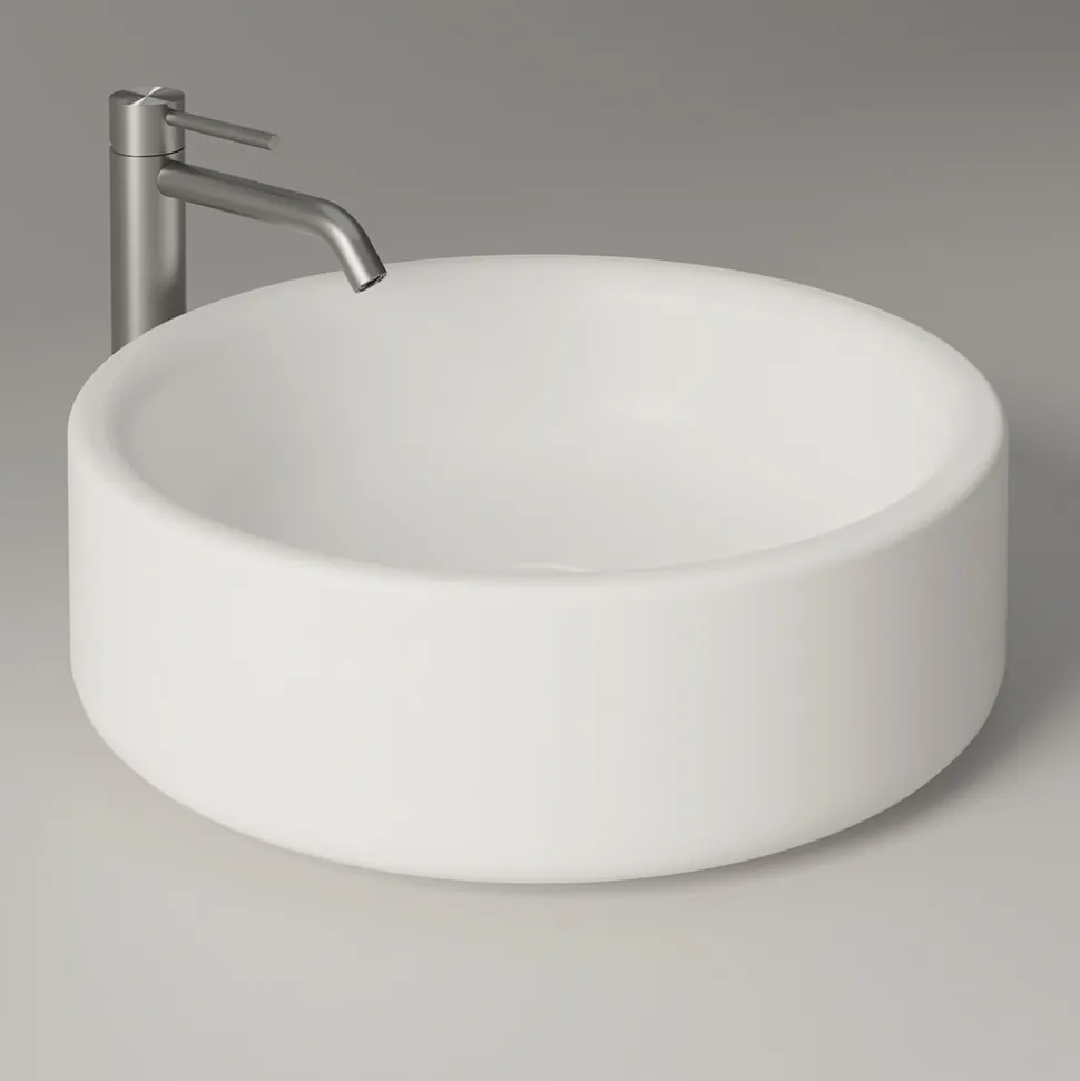 Lavabo Diametro 42 cm da Appoggio in Ceramica Made in Italy - Ragazza