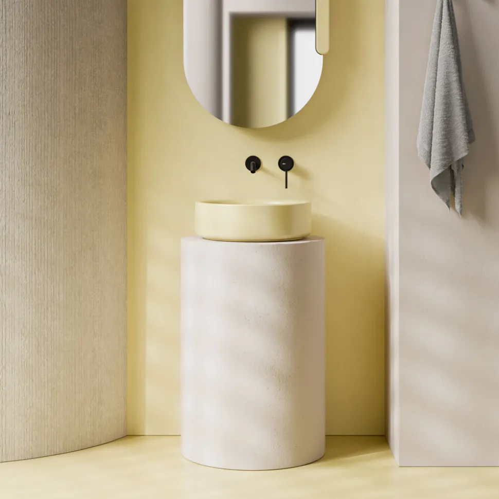 Lavabo Diametro 42 cm da Appoggio in Ceramica Made in Italy - Ragazza