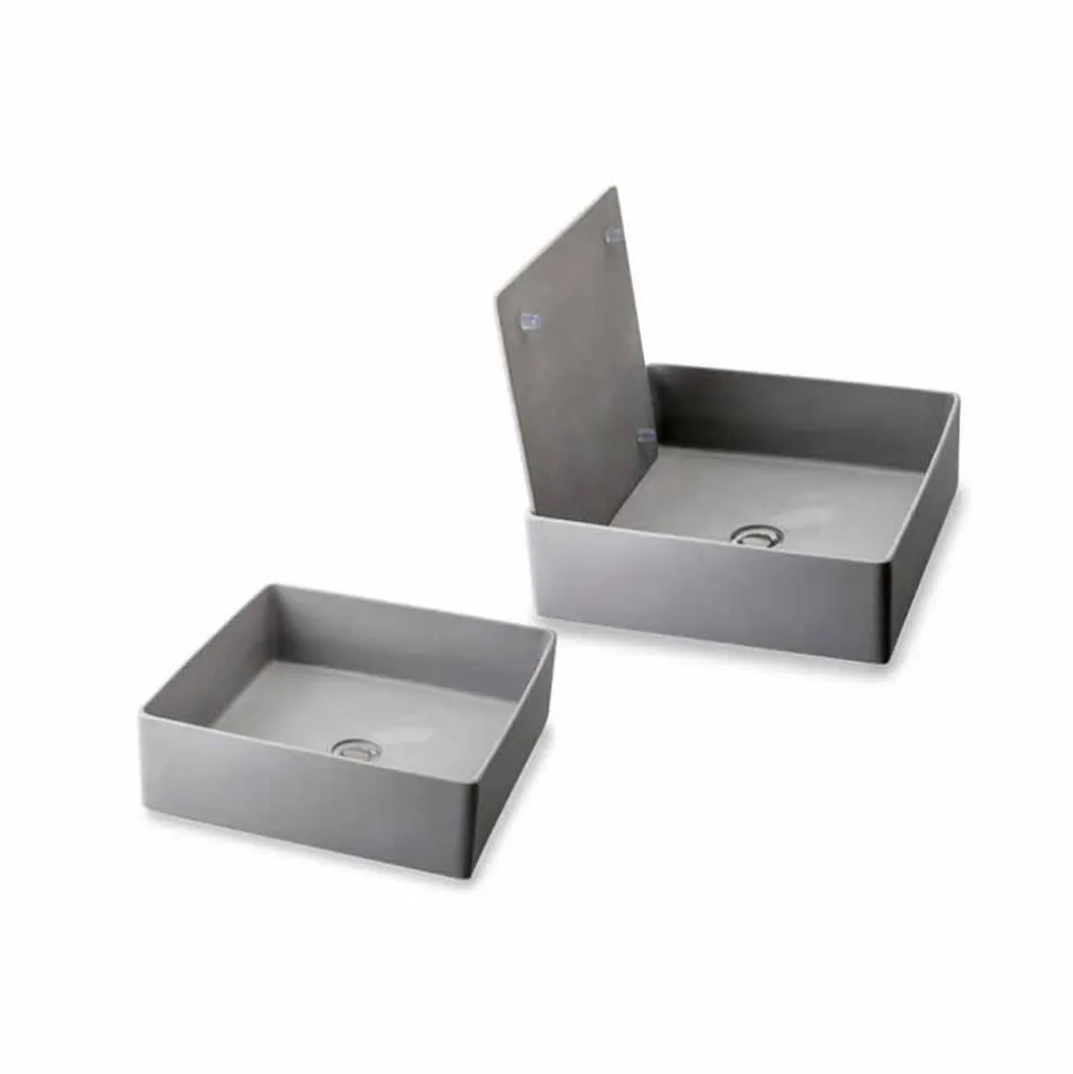 Lavabo di Design da Appoggio con Piastra in Resina - Duca