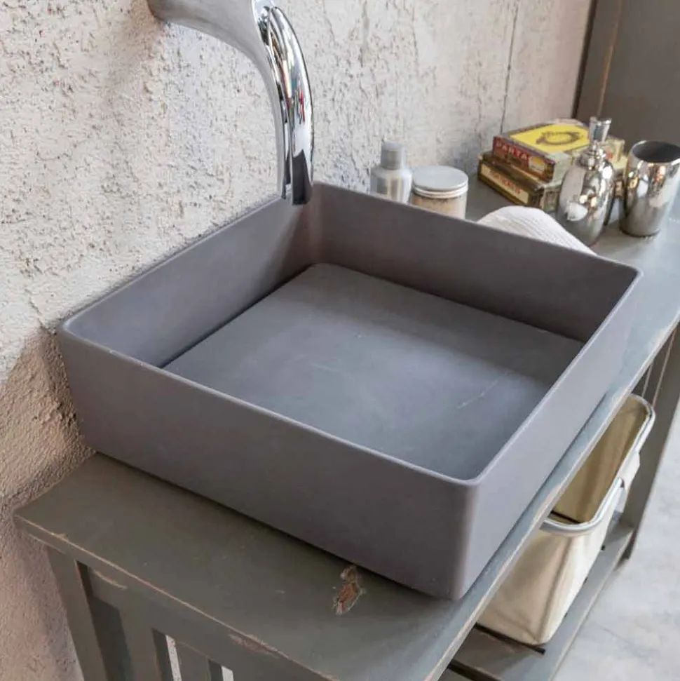 Lavabo di Design da Appoggio con Piastra in Resina - Duca