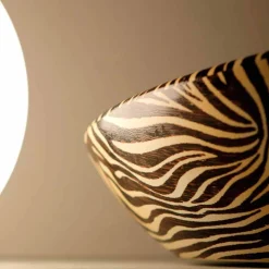 Lavabo di design da appoggio ceramica zebra arancio made Italy Glossy