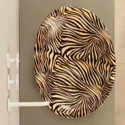 Lavabo di design da appoggio ceramica zebra arancio made Italy Glossy