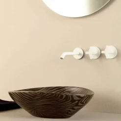 Lavabo di design da appoggio ceramica zebrata nero made Italy Animals